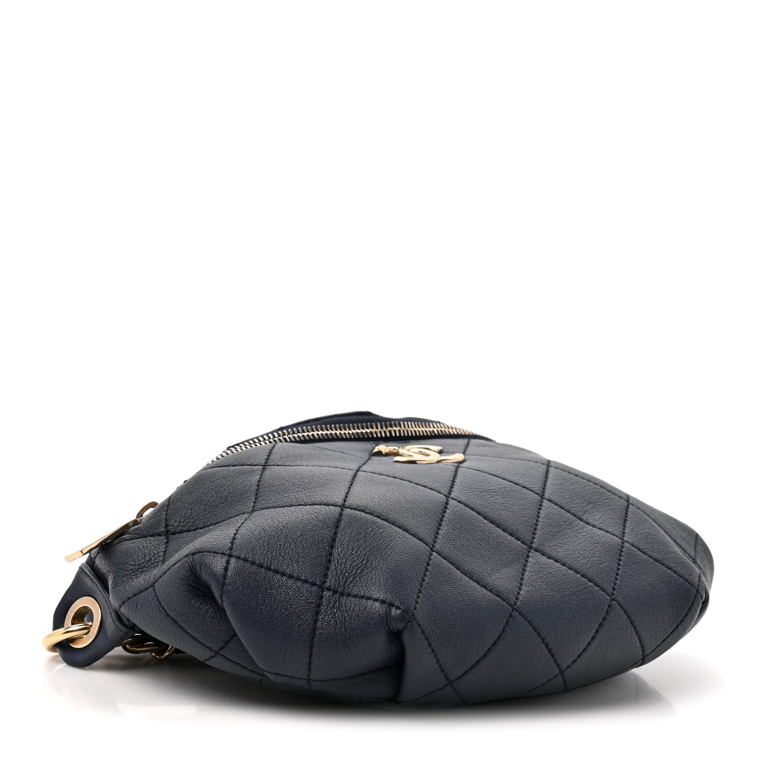 Chanel Calfskin Enamel Quilted Waist Bag Navy 4 of 10