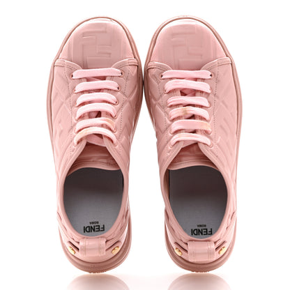 Fendi Lambksin FF Embossed Rise Low Top Sneakers 37 Nude Blush 2 of 11