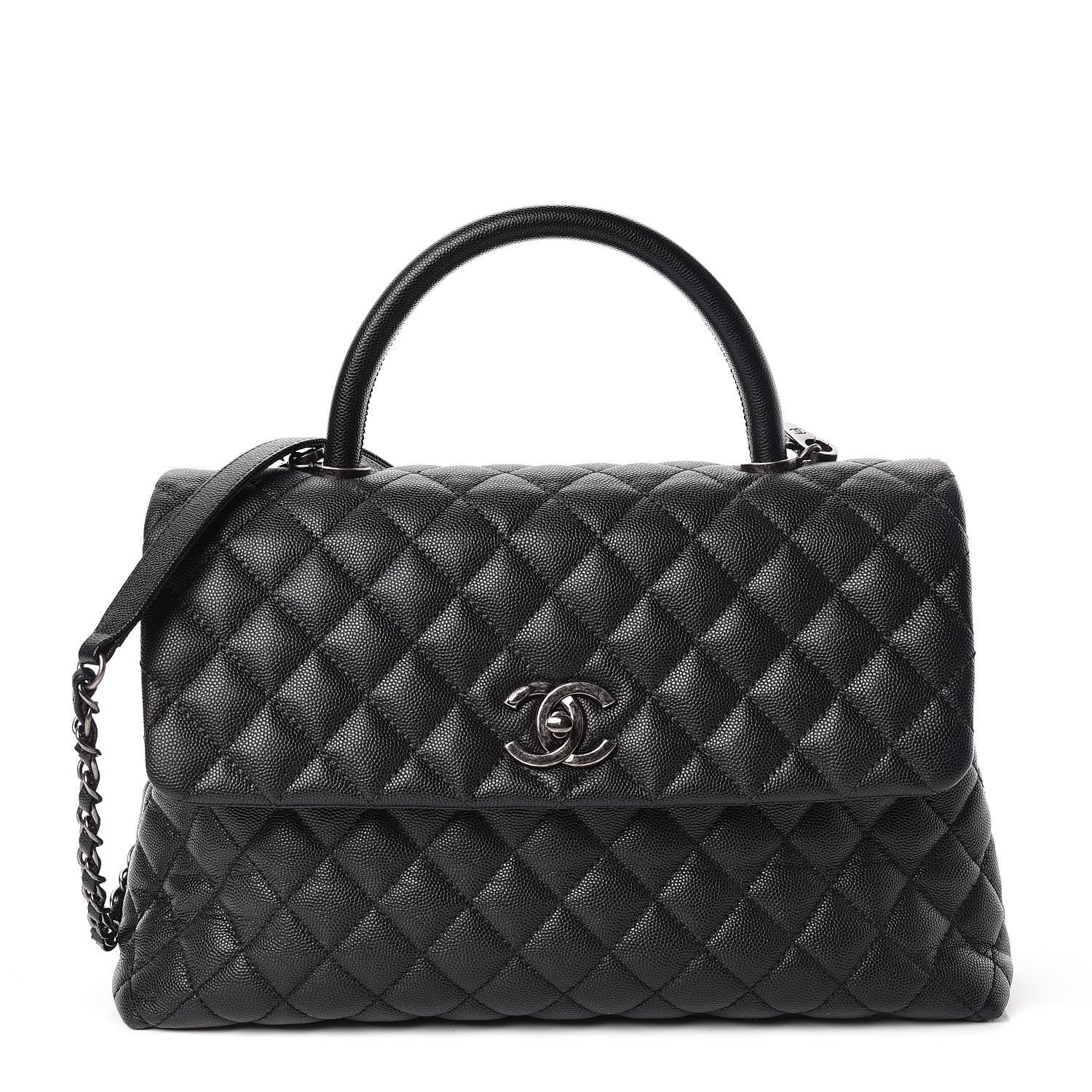 Chanel Caviar Quilted Medium Coco Handle Flap Black 1 of 10