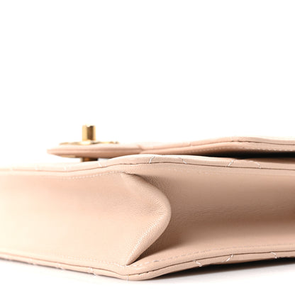 Chanel Goatskin Quilted Small Chic Pearls Flap Beige 18 of 19