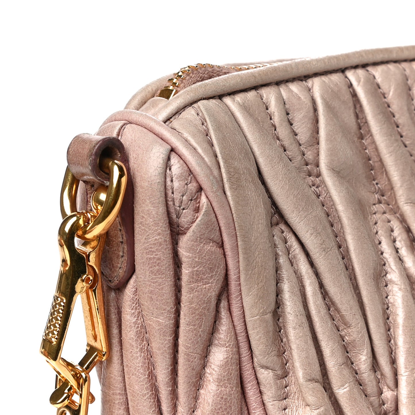 Nappa Matelasse Lux Charm Shoulder Bag Mughetto