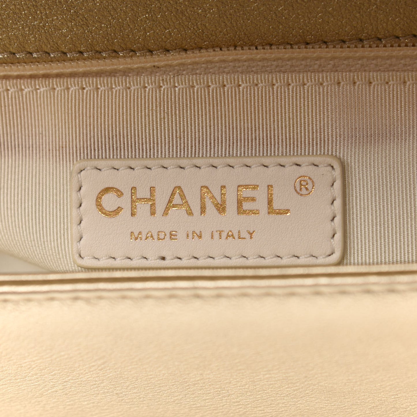 Lambskin Perforated Quilted New Medium Boy Flap Gold