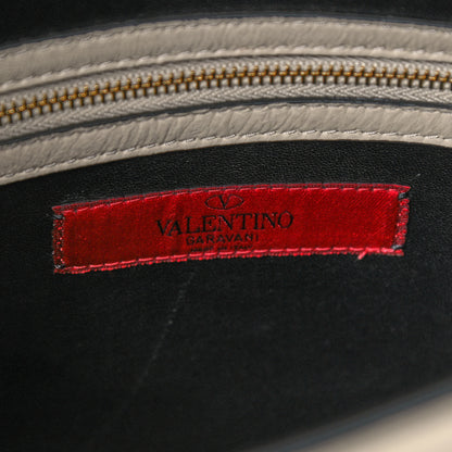 Valentino Garavani Nappa Striped Medium My Rockstud Frame Bag Black Light Ivory 7 of 16