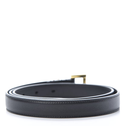 Saint Laurent Smooth Calfskin Monogram Square Buckle Belt 90 36 Black 2 of 6