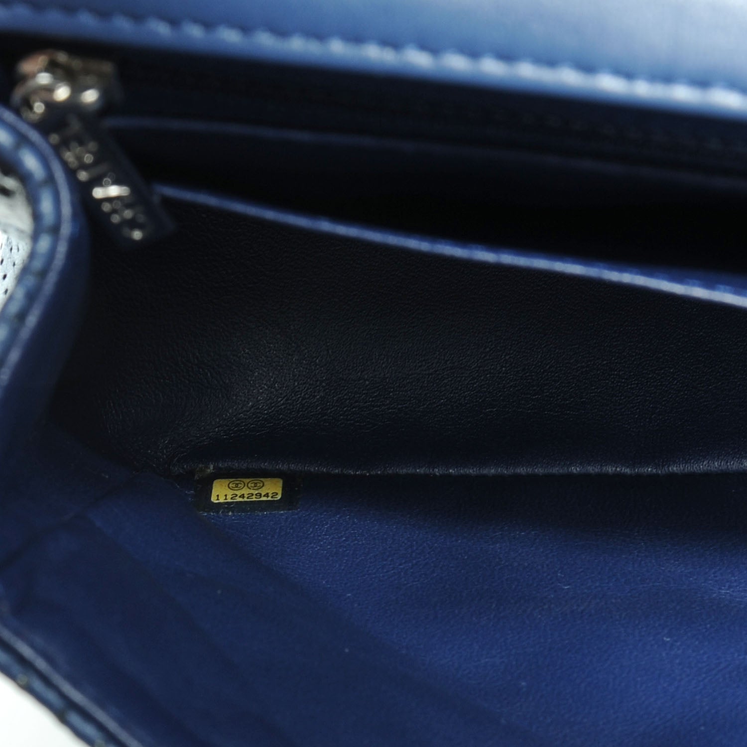 Chanel Lambskin Perforated Jumbo Single Flap Blue 8 of 8