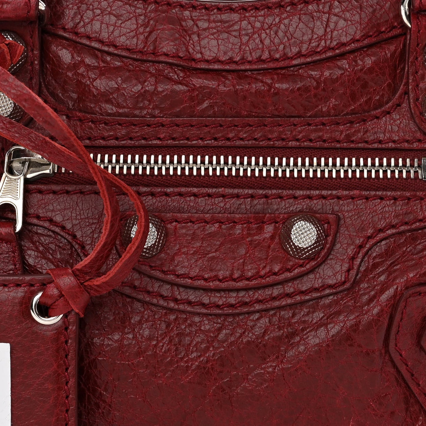 Agneau Giant 12 Silver Hardware Mini City Rouge Cerise