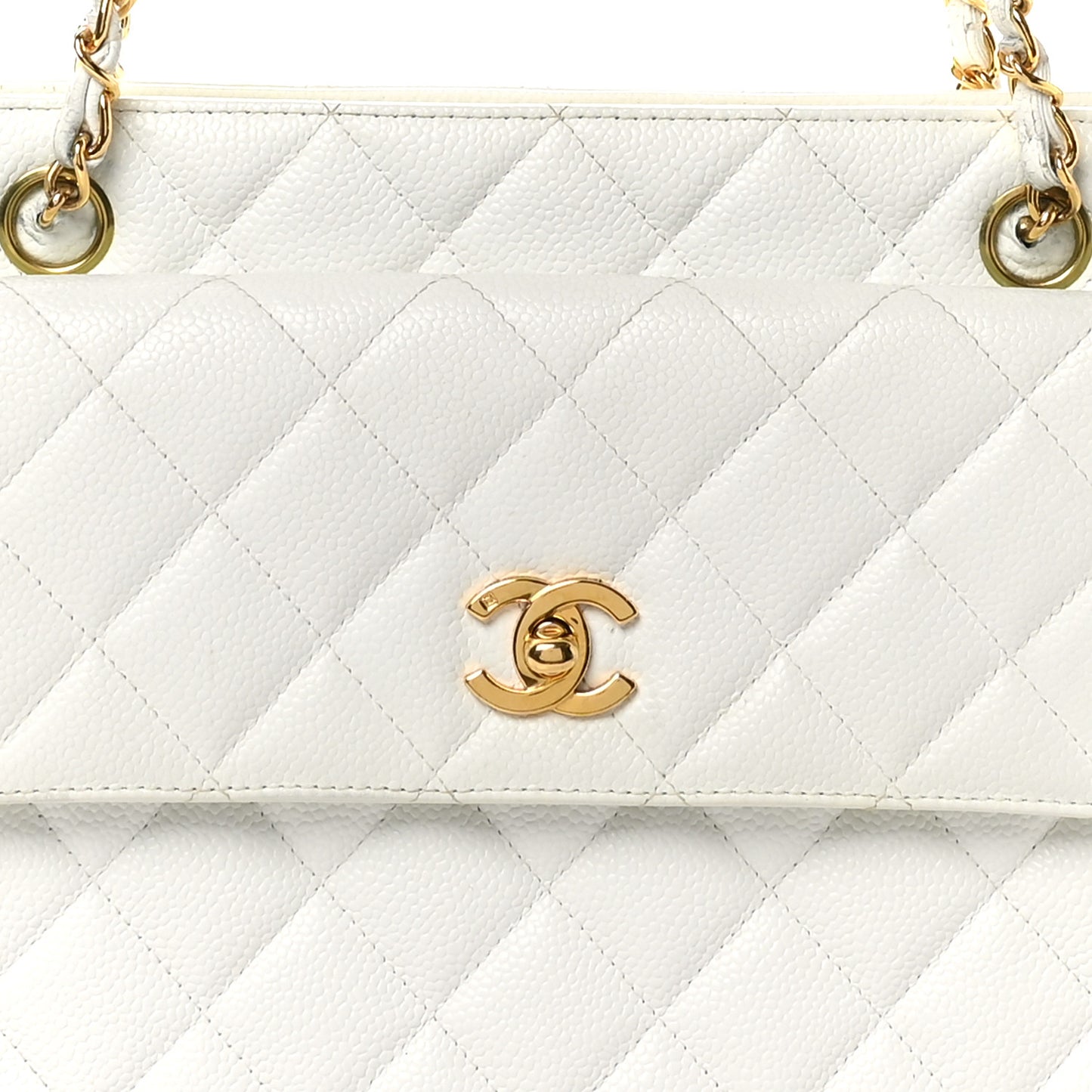 Caviar CC Shoulder Bag White