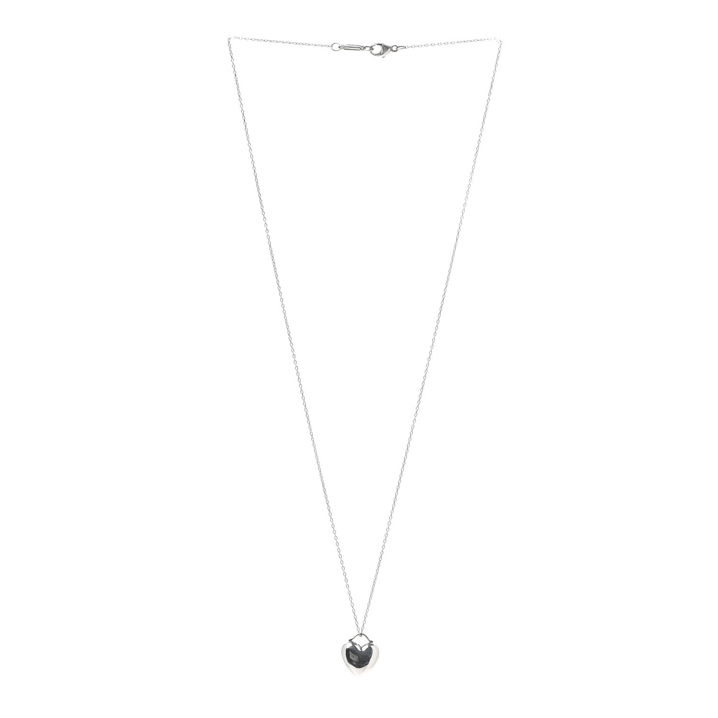 Sterling Silver Puffed Heart Pendant Necklace