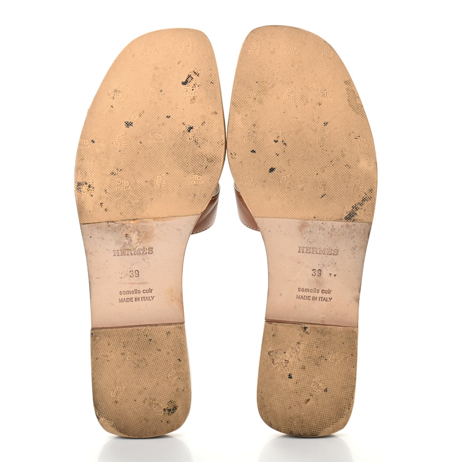 Hermes Box Calfskin Oran Sandals 39 Gold 5 of 15