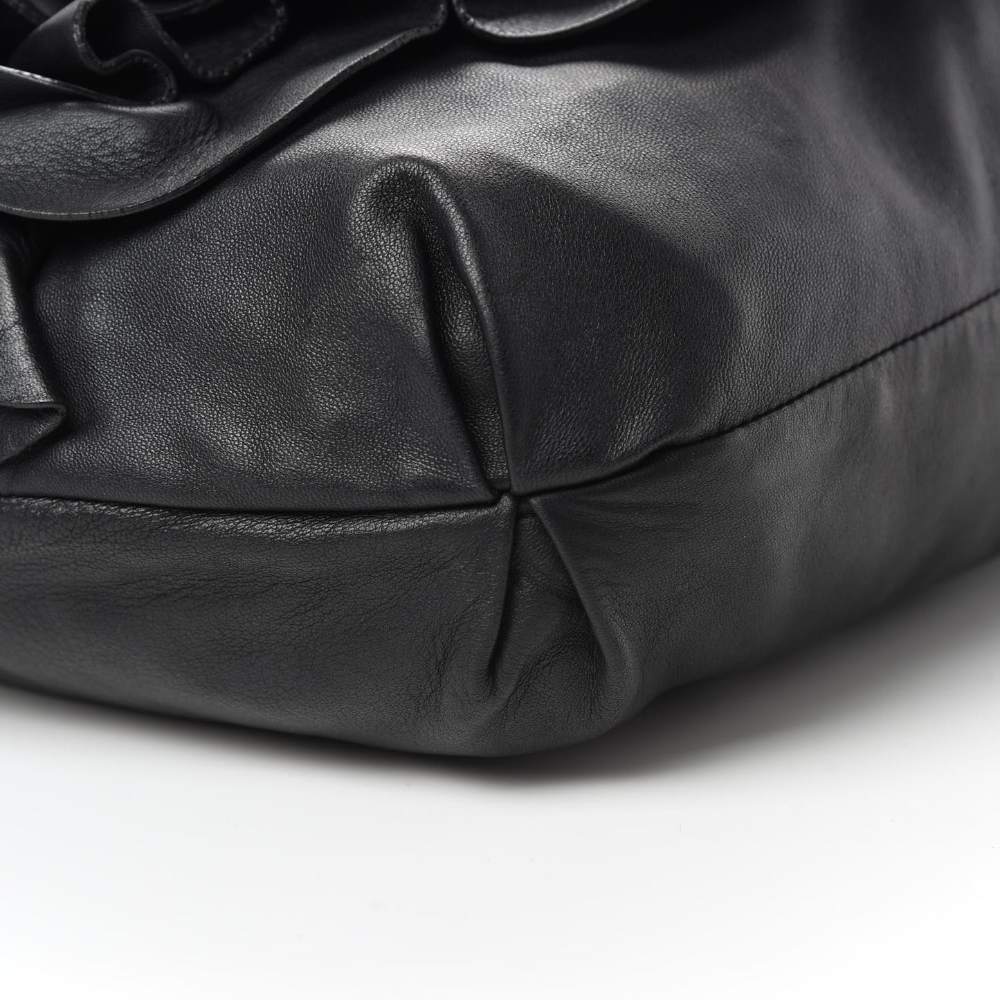 Nappa Pleated Tote Black