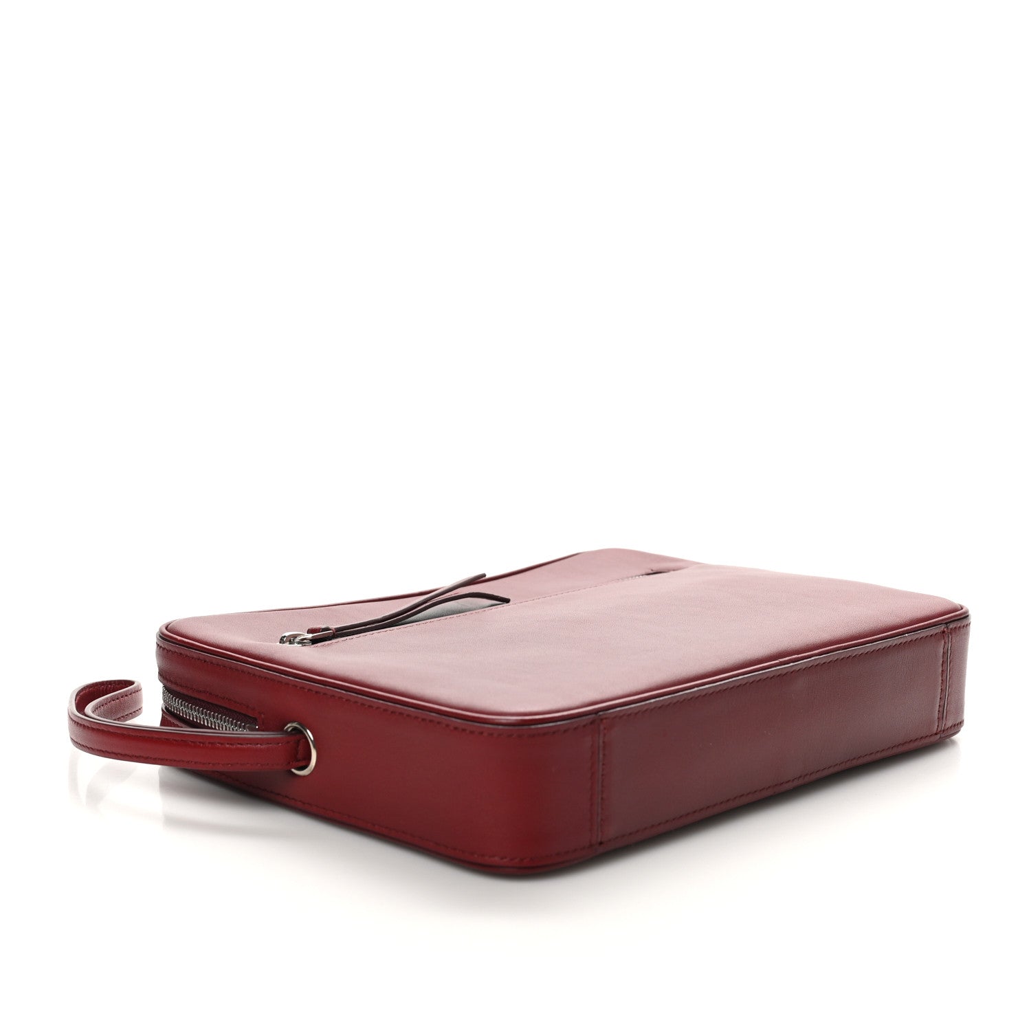 Celine Nappa Calfskin Dragonne Pouch Clutch Rust 4 of 11