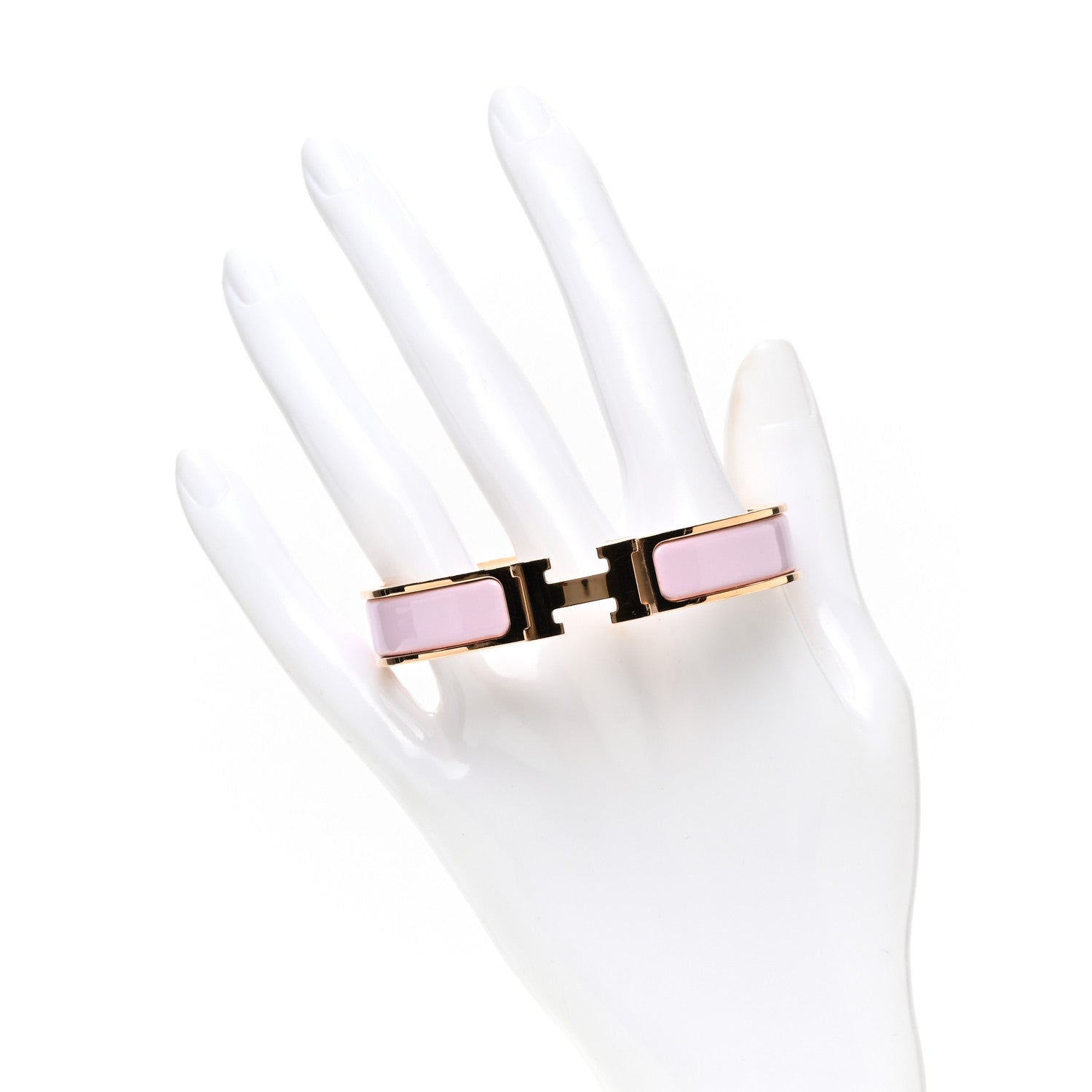 Hermes Enamel Narrow Clic Clac H Bracelet Rose Dragee 2 of 5