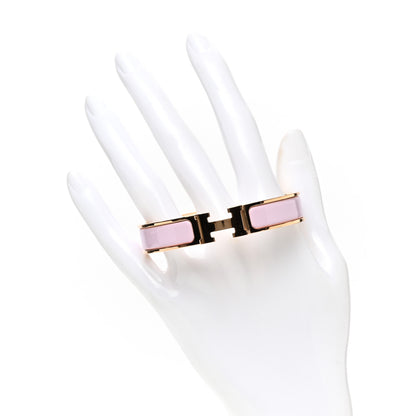 Hermes Enamel Narrow Clic Clac H Bracelet Rose Dragee 2 of 5