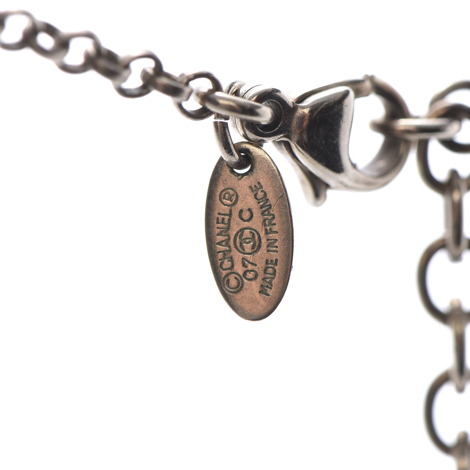 Chanel Resin Baguette Crystal CC Necklace Black 6 of 6