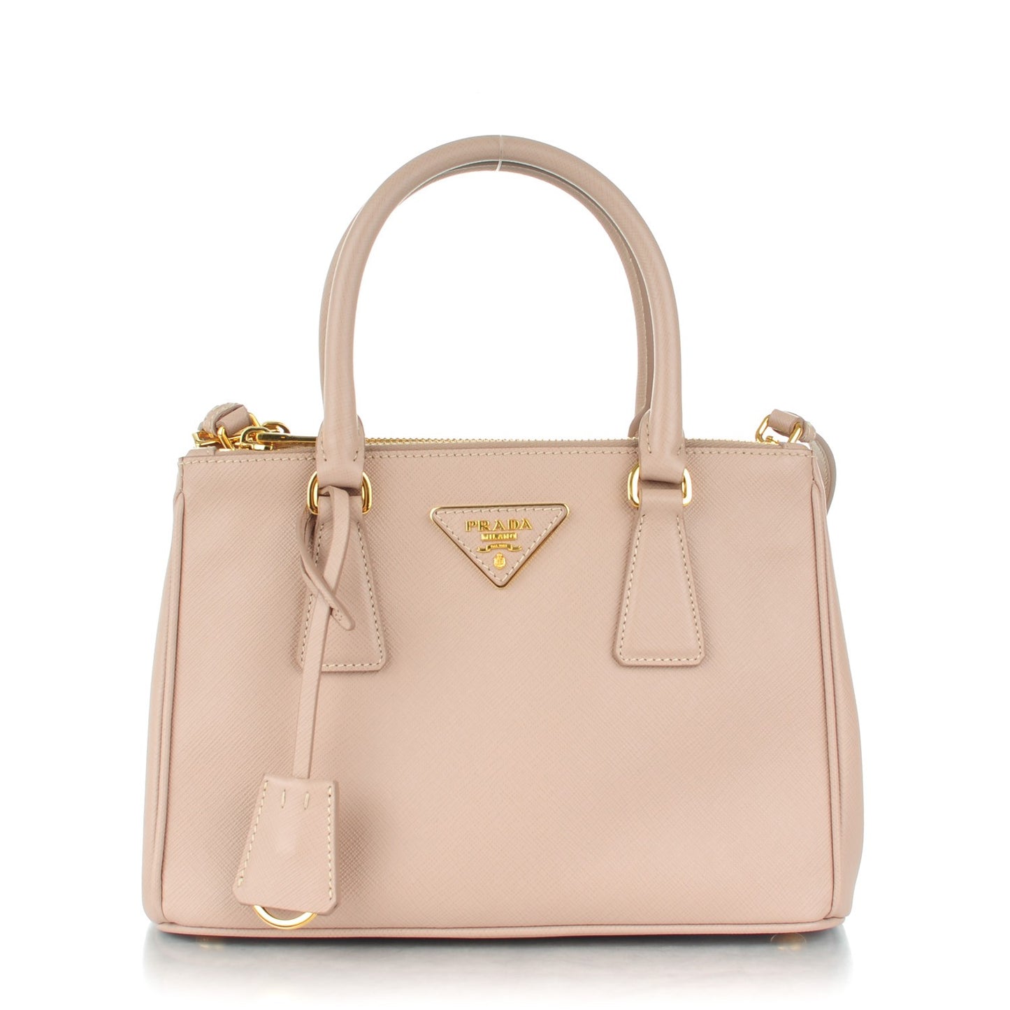 Saffiano Mini Galleria Double Zip Tote Cammeo