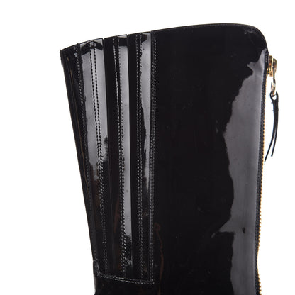 Valentino Garavani Patent Rebelle Front Zip Boots 37.5 Black 6 of 9