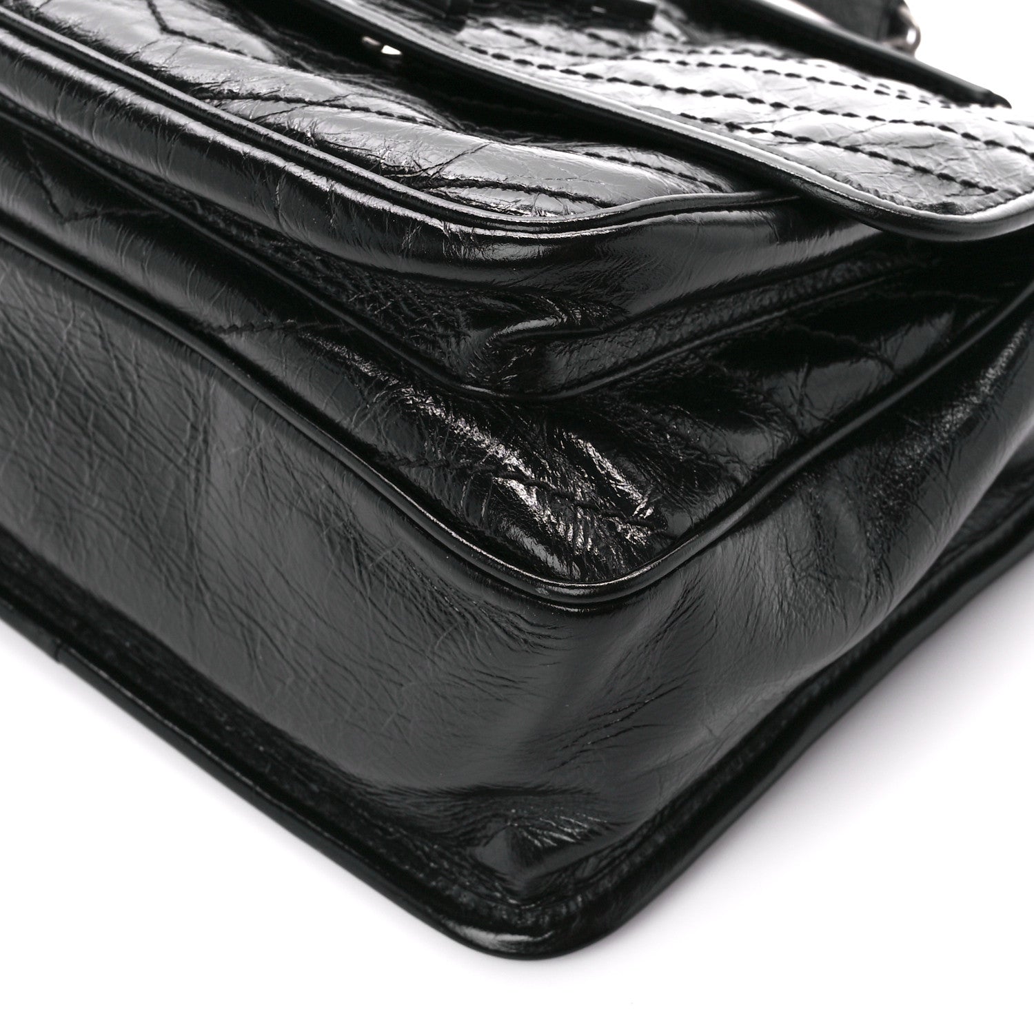 Saint Laurent Crinkled Calfskin Matelasse Monogram Medium Niki Chain Satchel Black 11 of 11