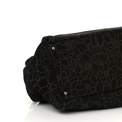 Chanel Suede Camellia Bowler Black 9 of 11