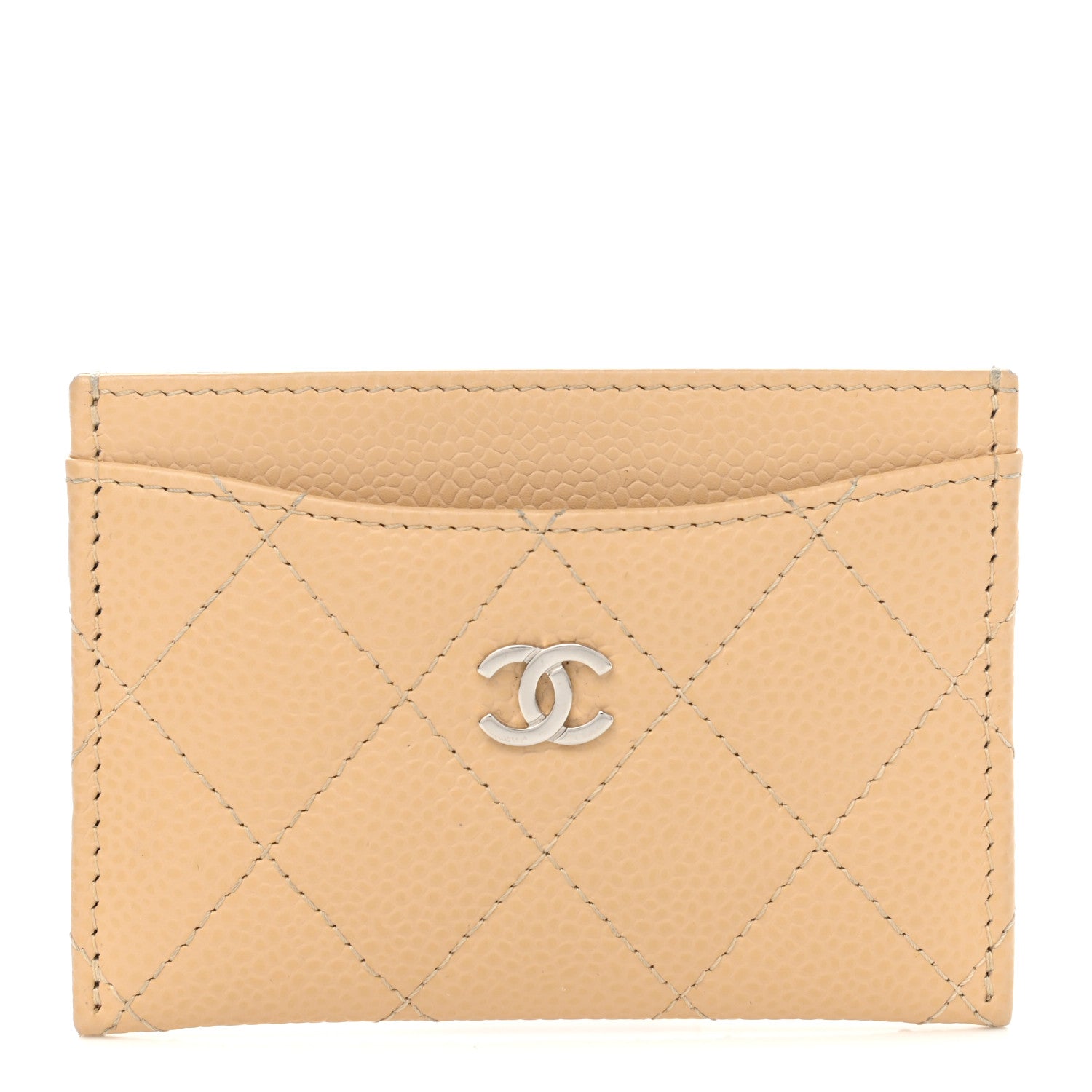 Chanel Caviar Quilted Card Holder Beige 1 of 9