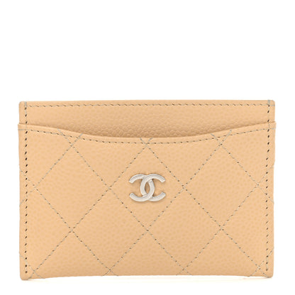 Chanel Caviar Quilted Card Holder Beige 1 of 9
