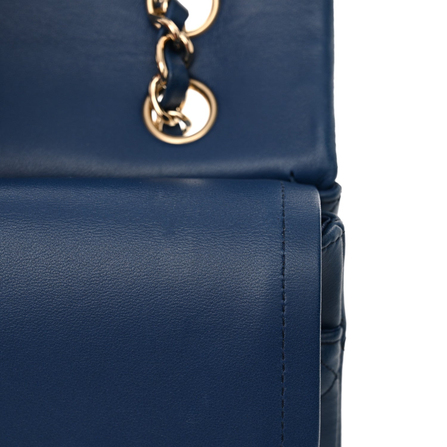 Chanel Lambskin Quilted Medium Double Flap Blue 12 of 13