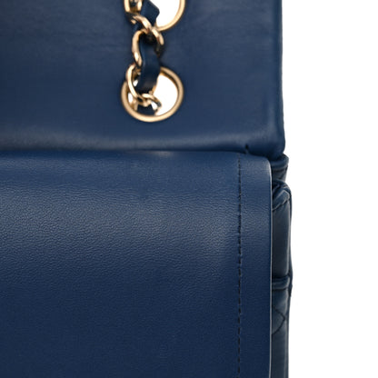 Chanel Lambskin Quilted Medium Double Flap Blue 12 of 13