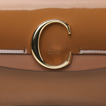 Chloe Spazzolato Sfumato Calfskin Small C Double Carry Autumnal Brown 9 of 10