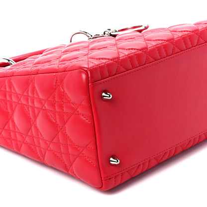 Christian Dior Lambskin Cannage Medium Lady Dior Red 10 of 11