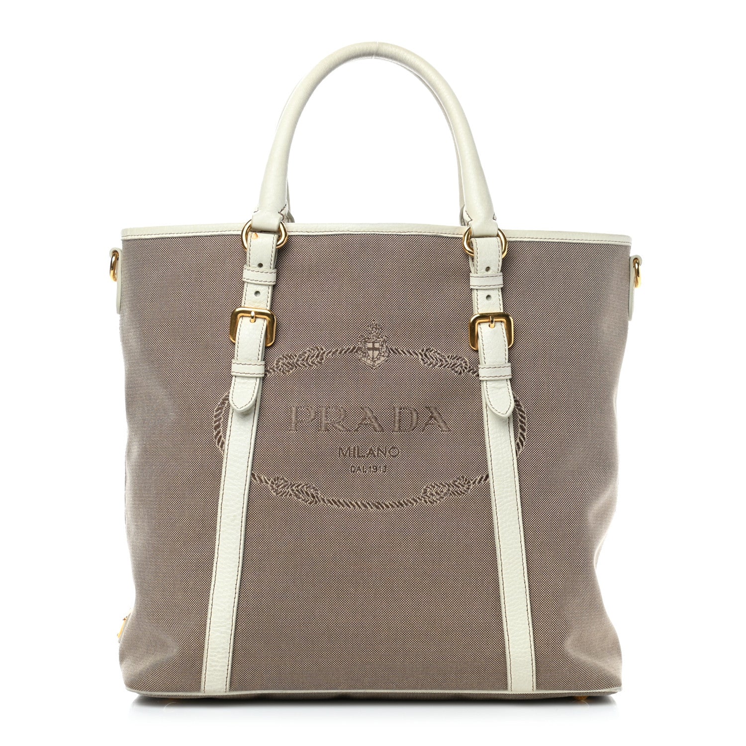 Prada Jacquard Logo Tote Corda Talco 1 of 9