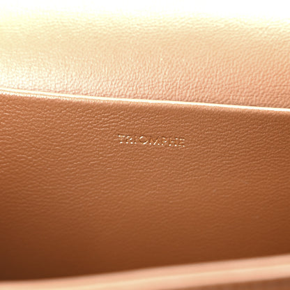 Celine Canvas Calfskin Triomphe Medium Triomphe Bag Natural Tan 6 of 10
