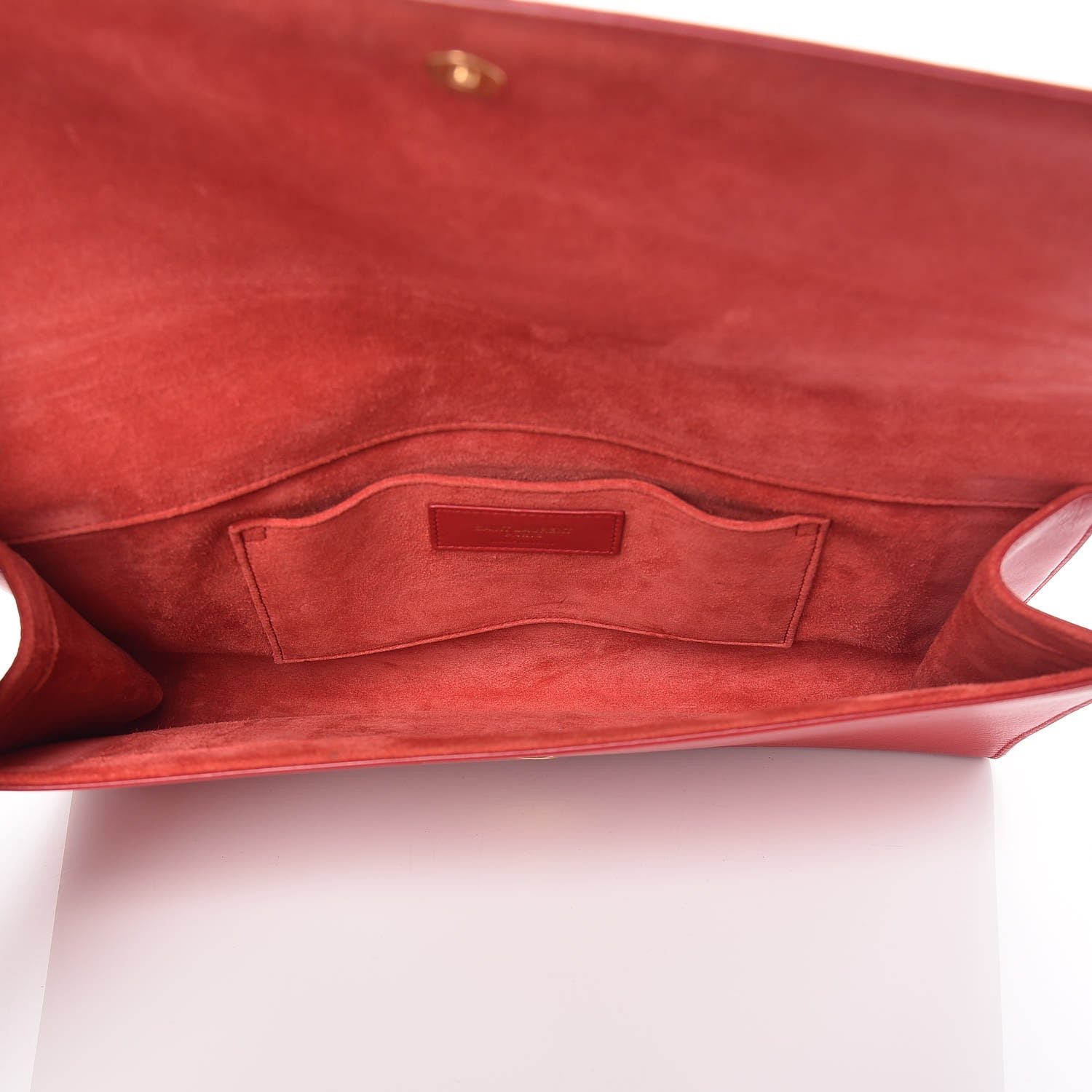 Saint Laurent Calfskin Classic Y Ligne Clutch Red 5 of 17