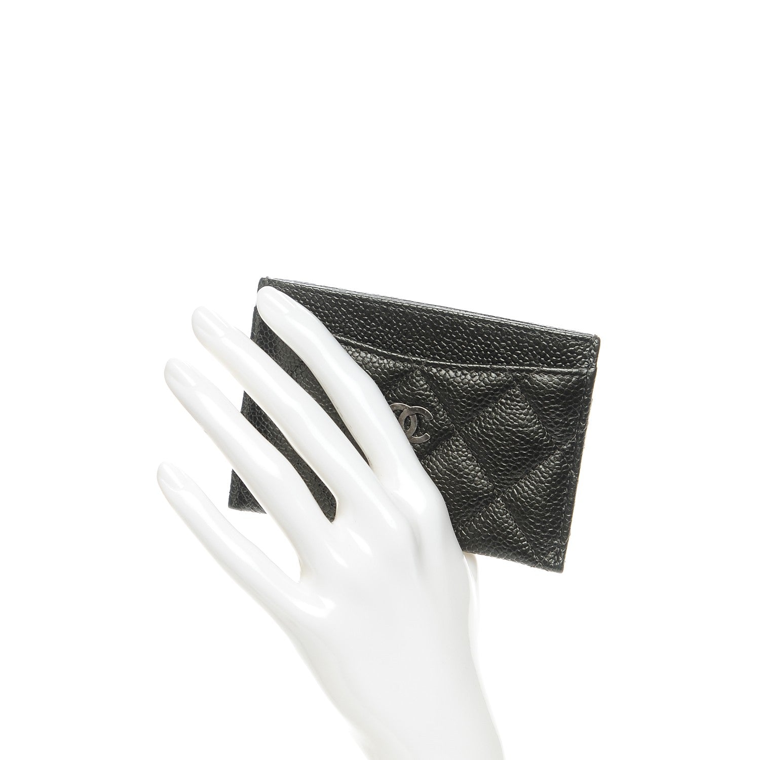 Chanel Caviar Quilted Card Holder Dark Charcoal 2 of 8