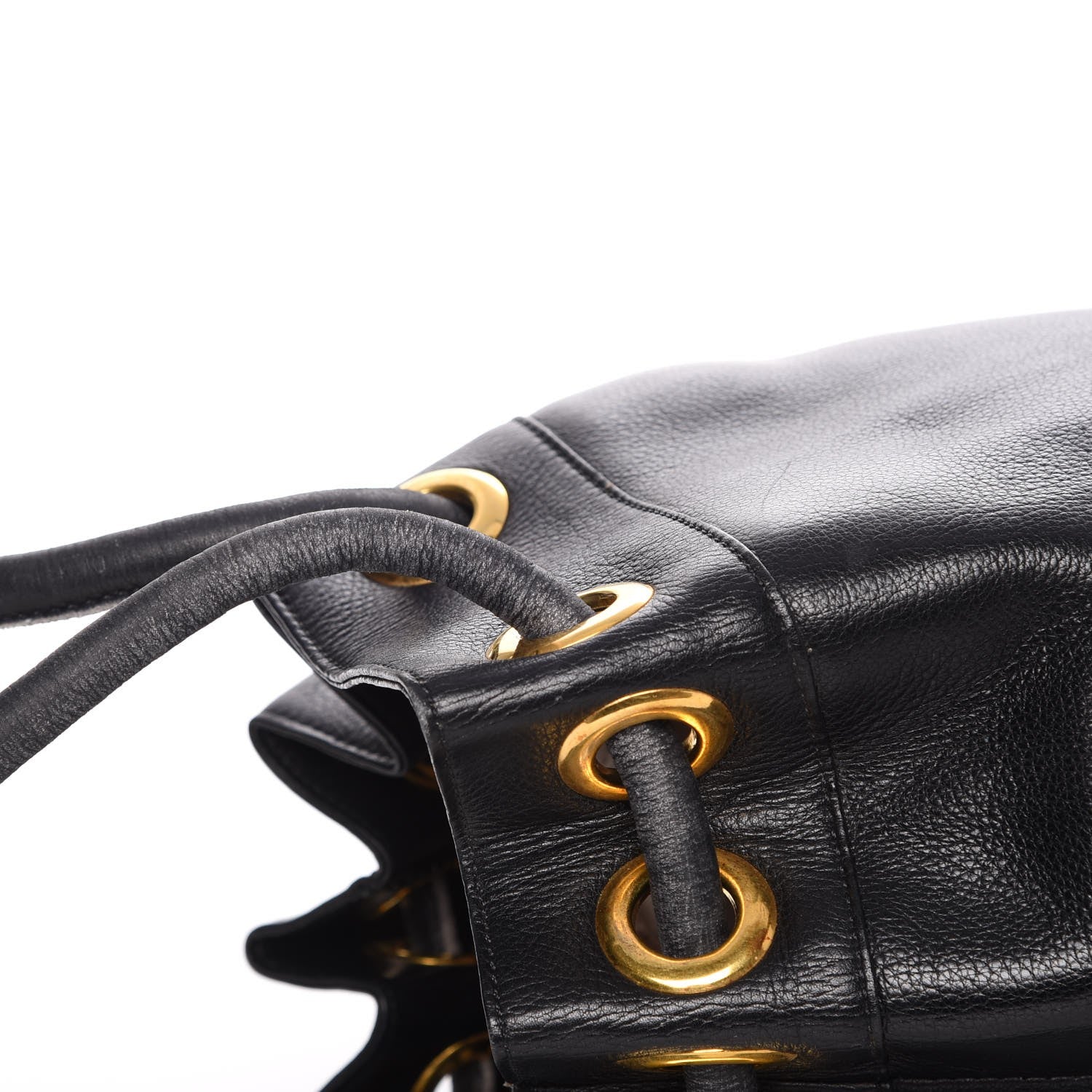 Versace Calfskin Drawstring Bag Black 7 of 13