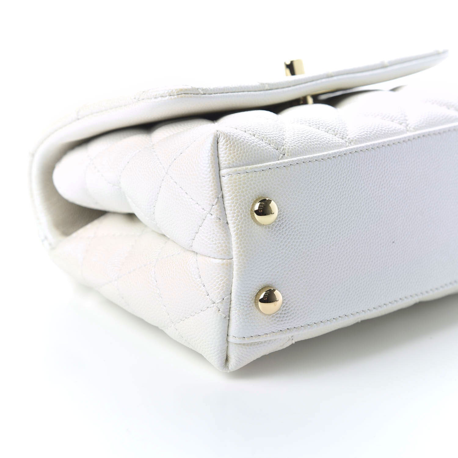 Chanel Iridescent Caviar Quilted Extra Mini Coco Handle Flap Ivory 6 of 11