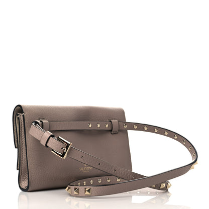 Valentino Garavani Grainy Calfskin Rockstud Double Flap Belt Bag Poudre 3 of 6
