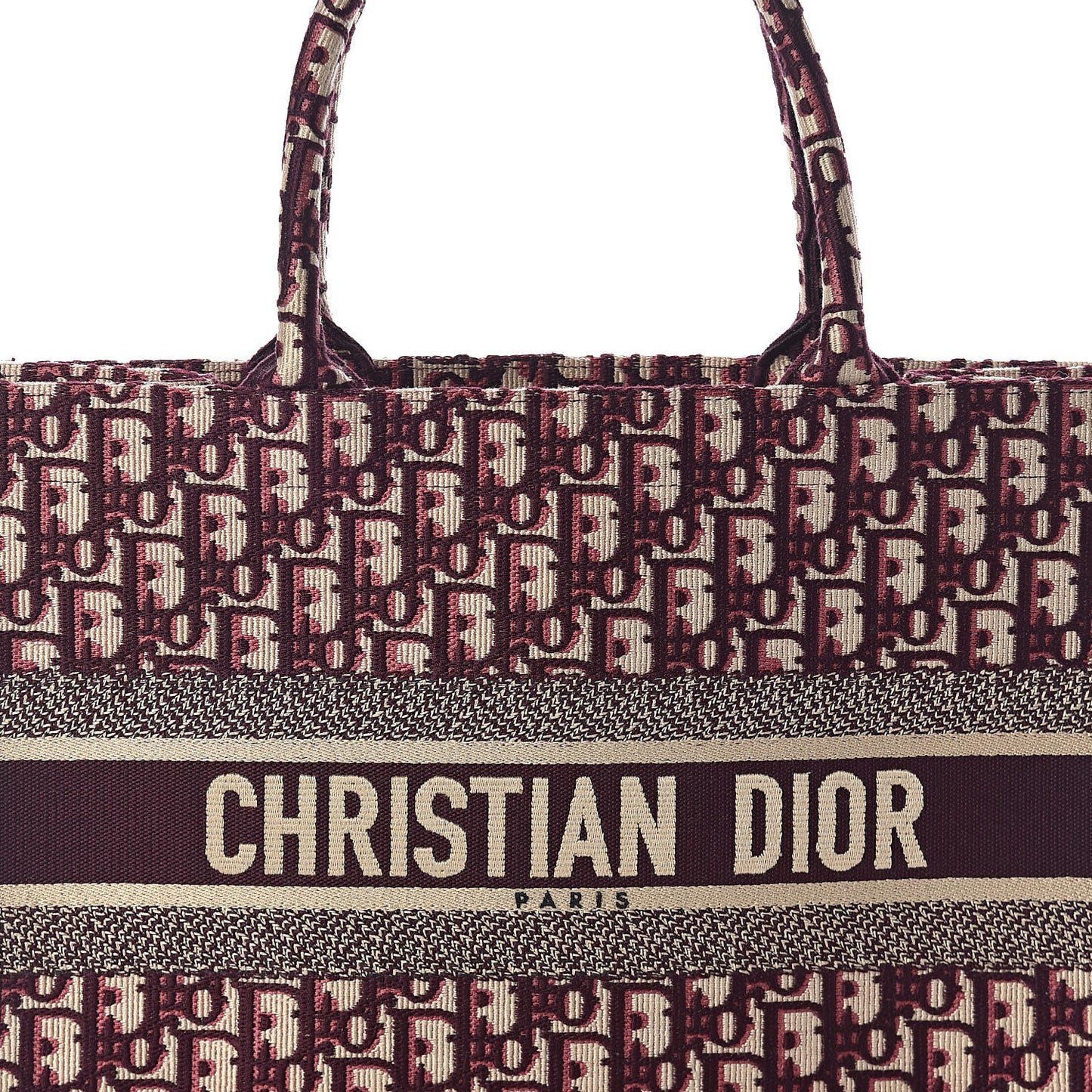Oblique Medium Book Tote Burgundy Multicolor