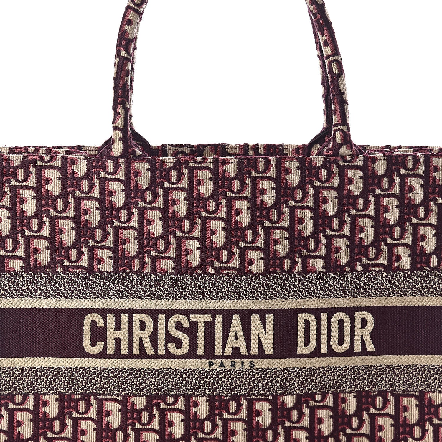 Christian Dior Oblique Medium Book Tote Burgundy Multicolor 7 of 9