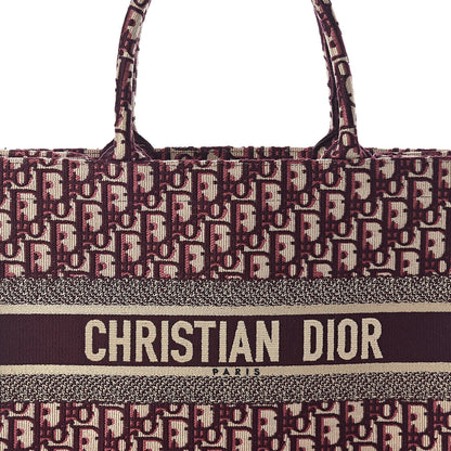 Christian Dior Oblique Medium Book Tote Burgundy Multicolor 7 of 10