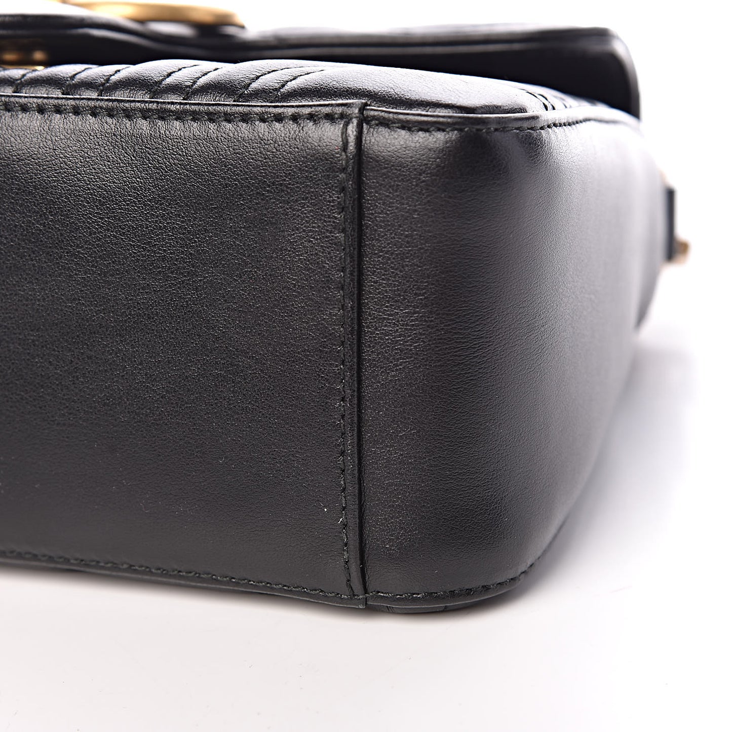 Calfskin Matelasse Mini GG Marmont Top Handle Shoulder Bag Black