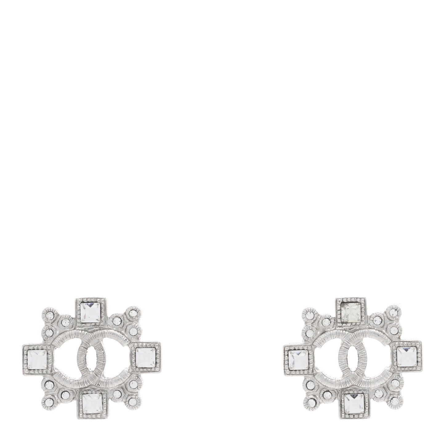Swarovski Crystal CC Earrings Silver