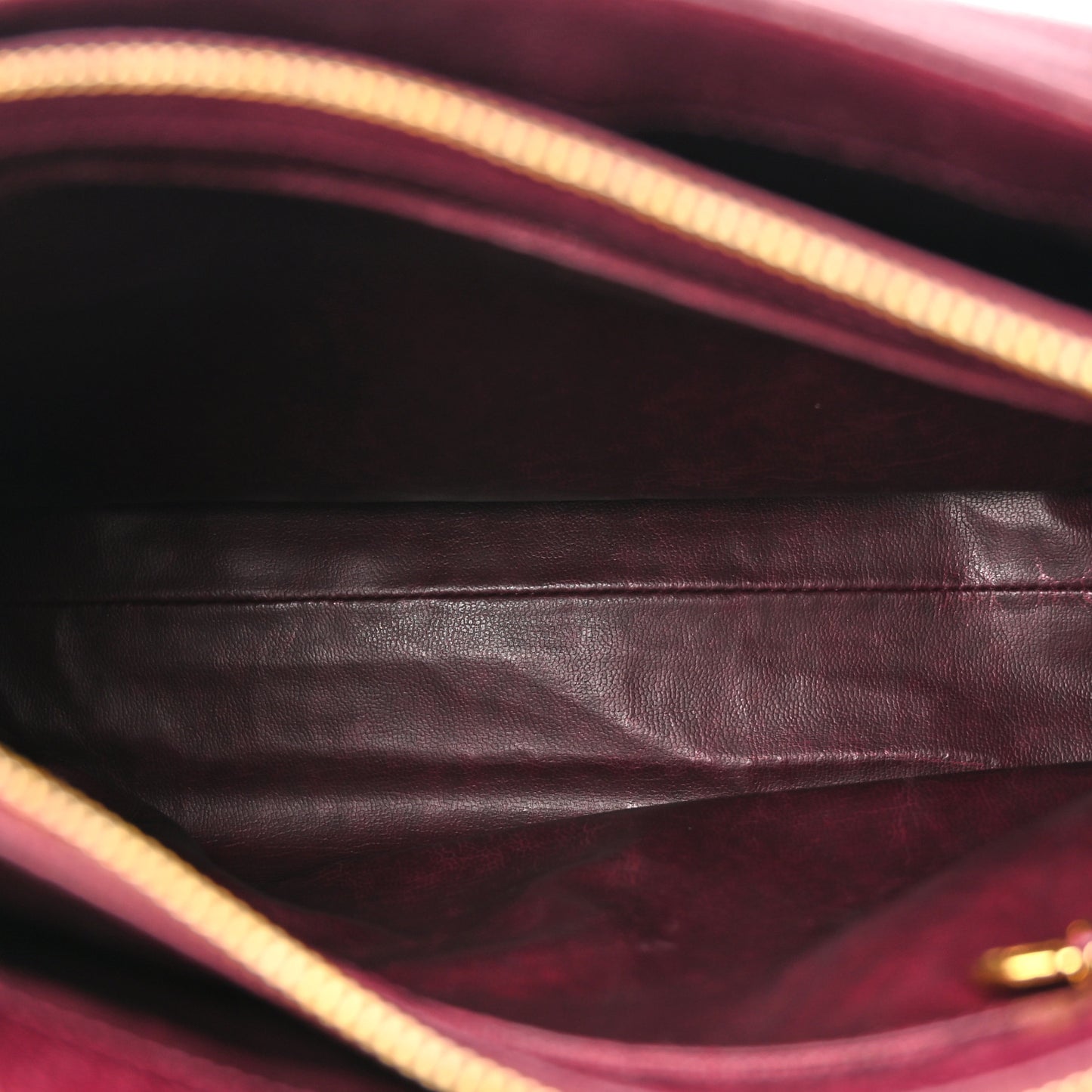 Caviar Flap Shoulder Bag Burgundy