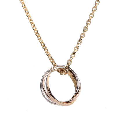 Cartier 18K Pink Yellow White Gold Baby Trinity Pendant Necklace 4 of 7