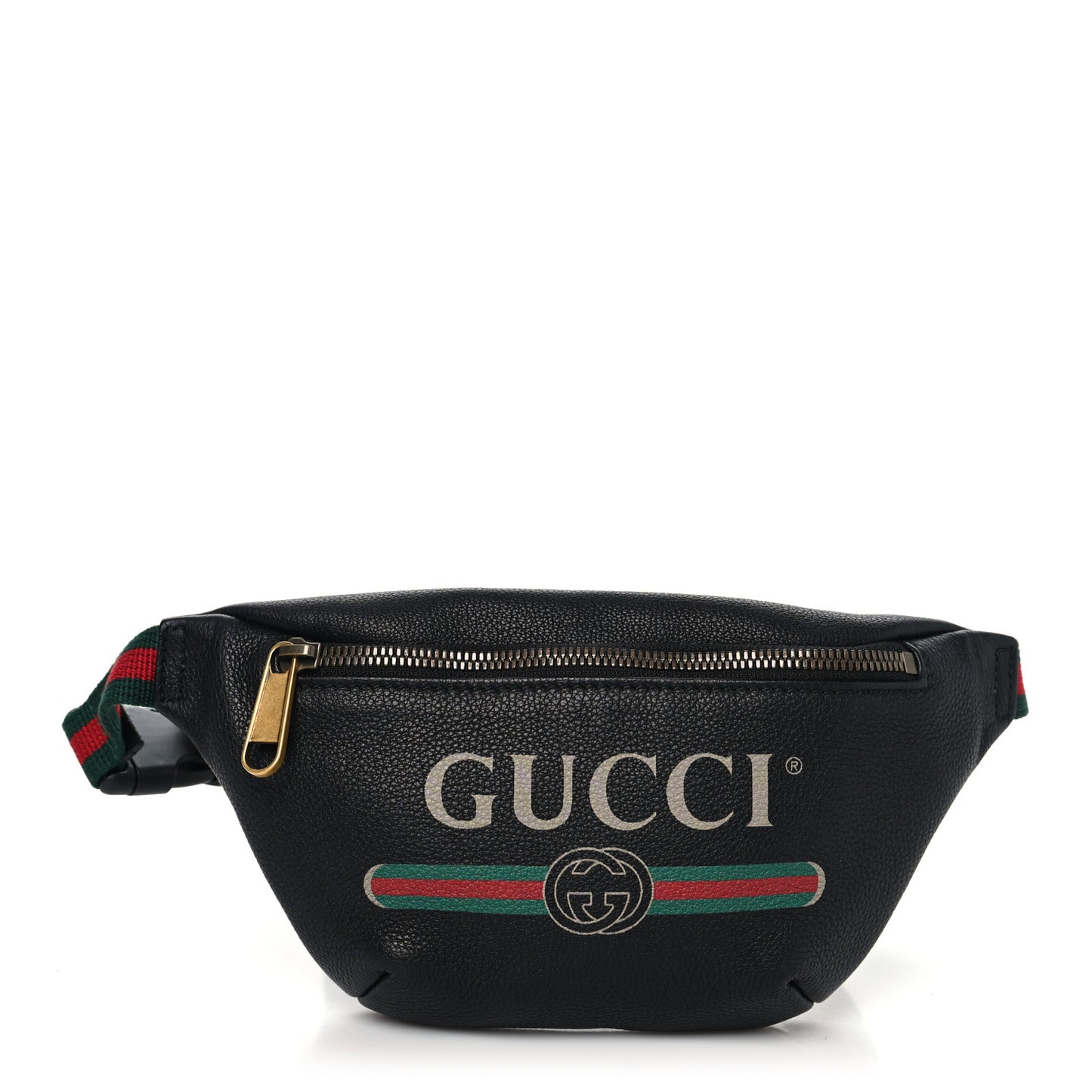 Grained Calfskin Small Logo Belt Bag Black