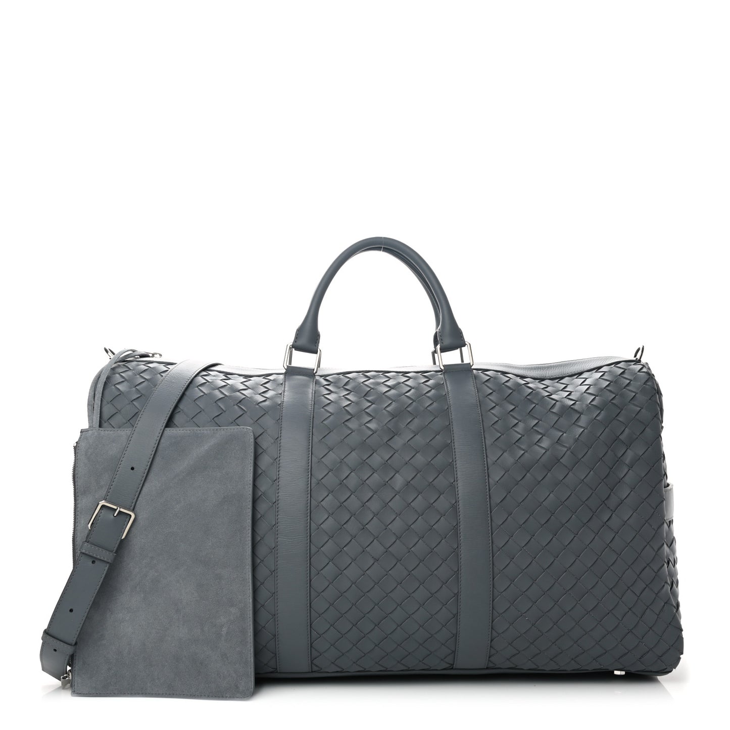 Nappa Intrecciato Large Holdall Duffel Grey