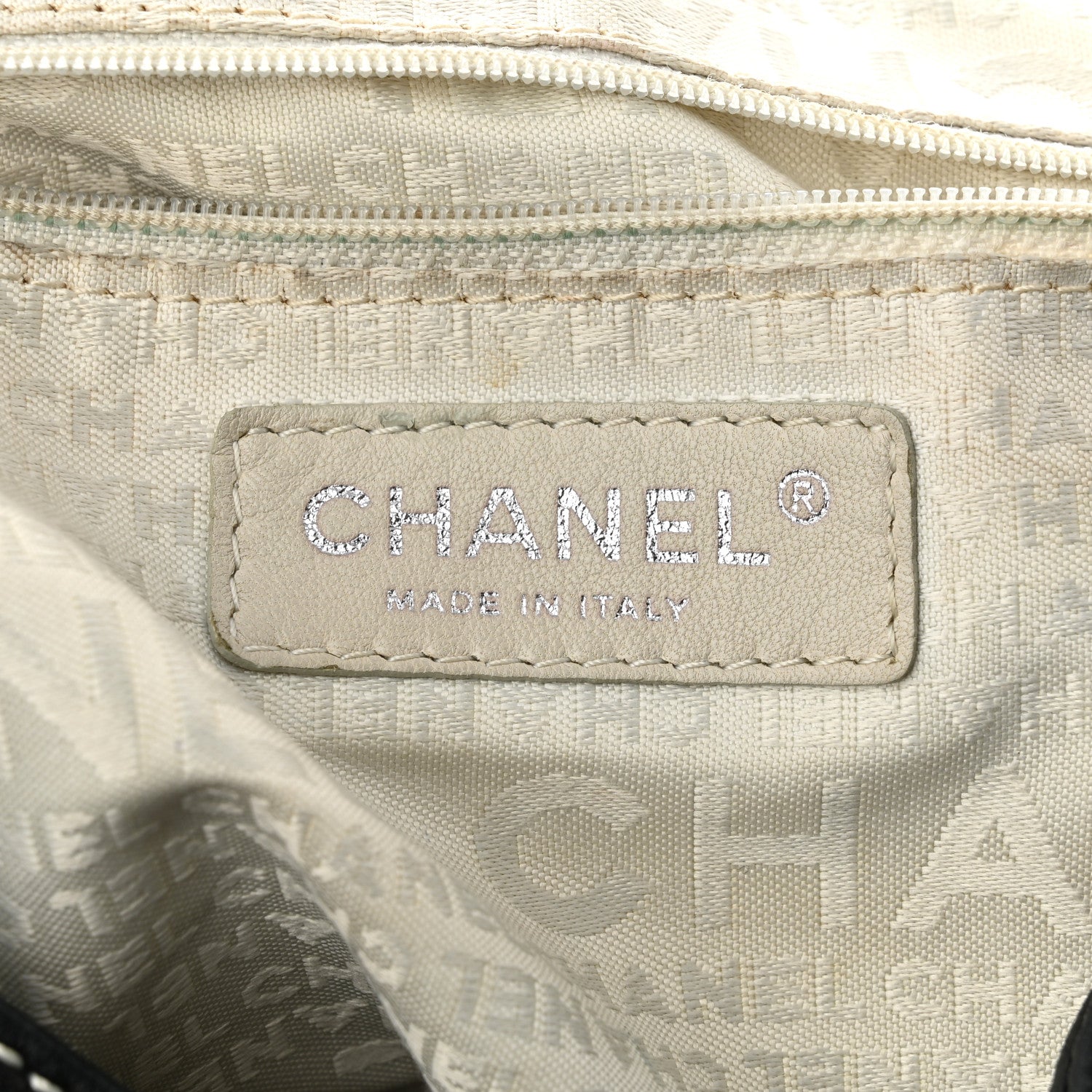 Chanel Lambskin Contrast Stitch Large Drawstring Tote Black 6 of 11