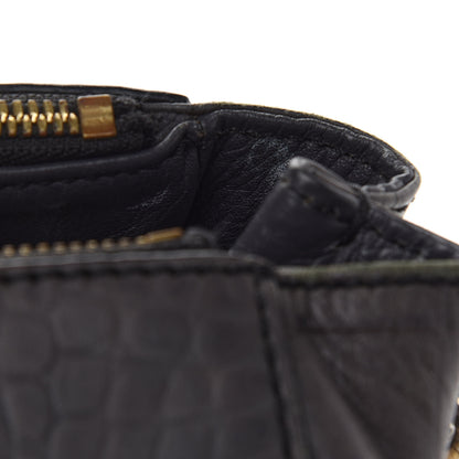 MCM Calfskin Crocodile Embossed Double Zip Tote Bag Grey 13 of 17
