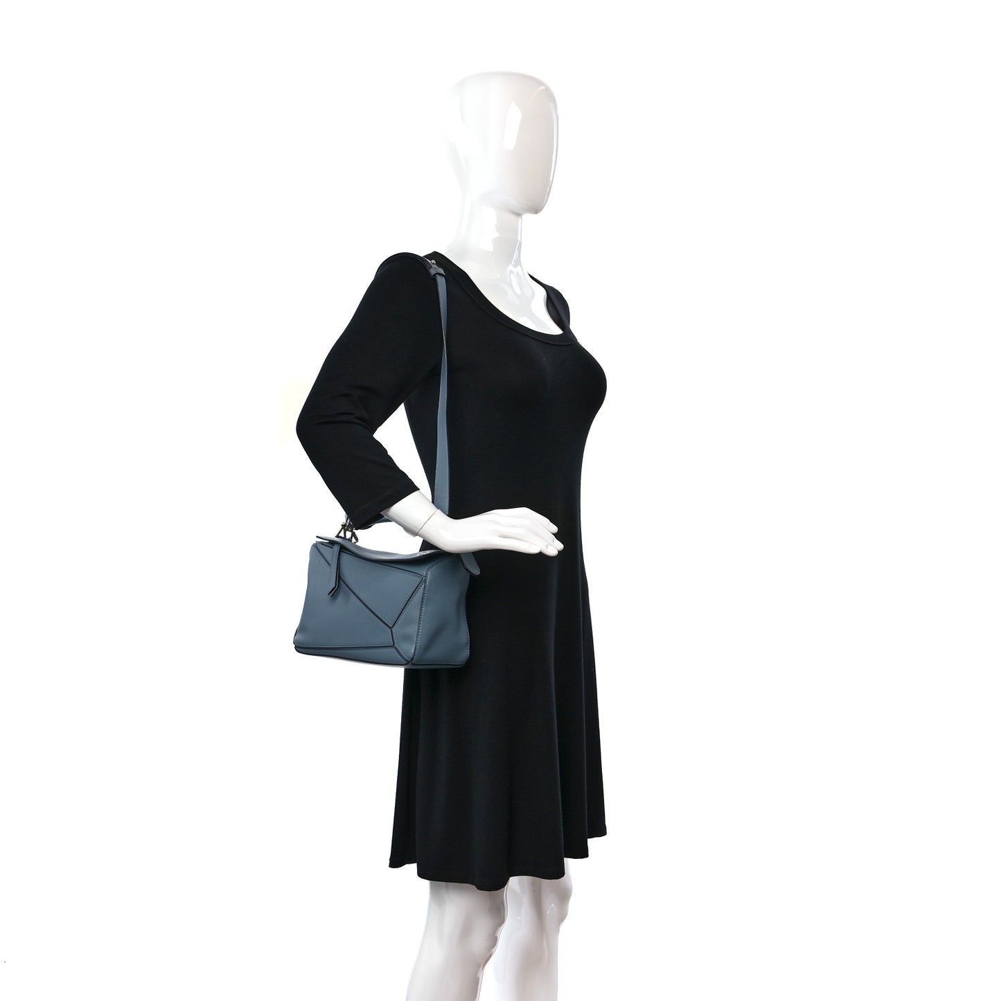 Calfskin Small Puzzle Bag Stone Blue