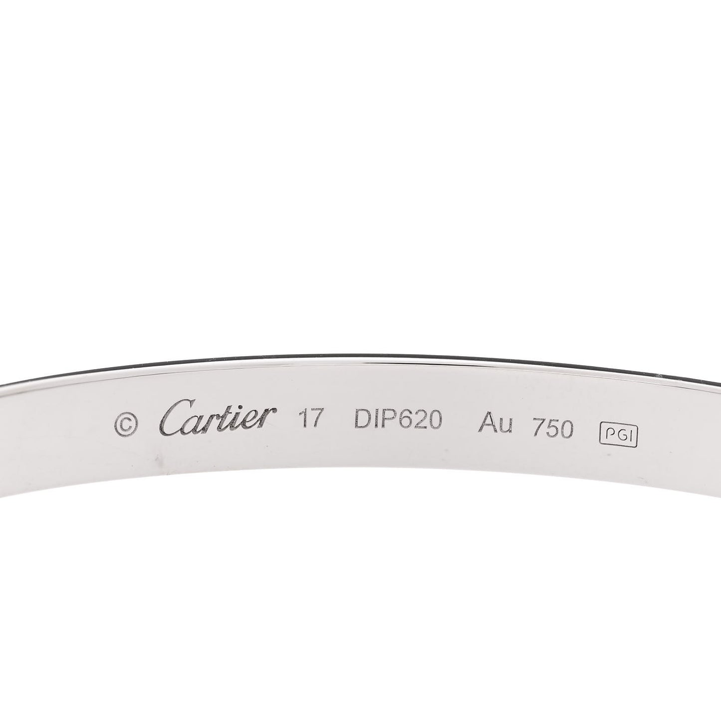 18K White Gold LOVE Bracelet 17