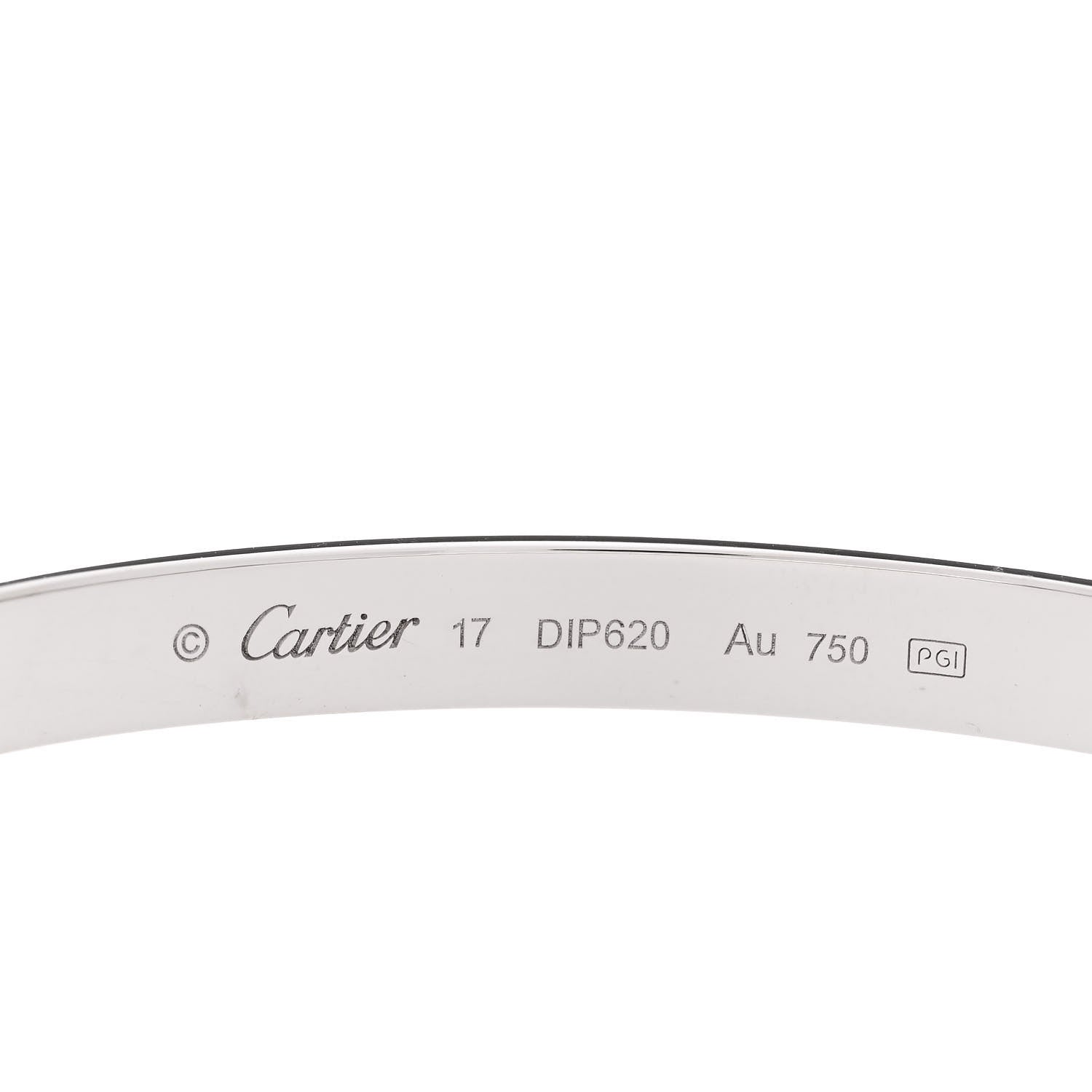 Cartier 18K White Gold LOVE Bracelet 17 3 of 7