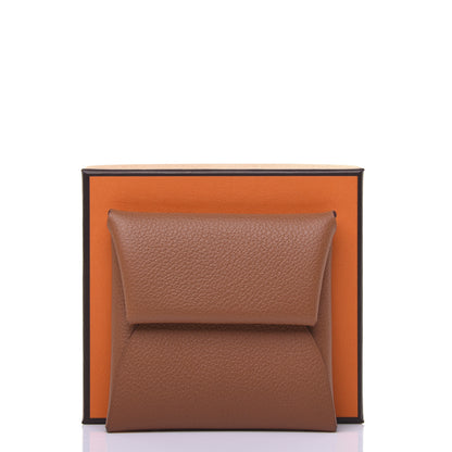 Hermes Evercolor Bastia Verso Coin Purse Gold Beige De Weimar 7 of 7